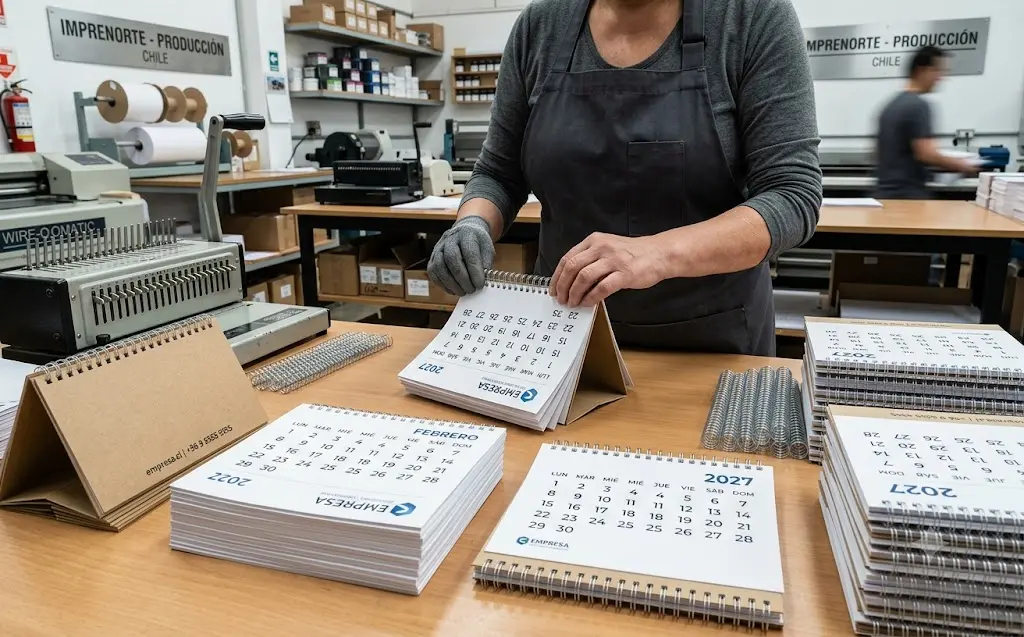 Proceso de producción y terminación de calendarios en Imprenorte